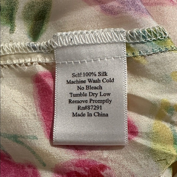 Johnny Was Multicolor Floral Top with Lace - Picture 5 of 5